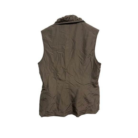 Barbara Lebek Womens Sleeveless Taupe Lightweight Puffer Vest Size 8 Outdoor - Picture 2 of 11